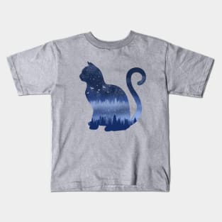 Cat in the night Kids T-Shirt